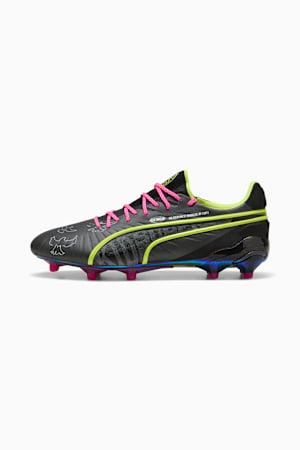 KING ULTIMATE x KIDSUPER FG/AG Football Boots Unisex, PUMA Black-Electric Lime-Strong Gray-Ravish-PUMA White, extralarge-GBR