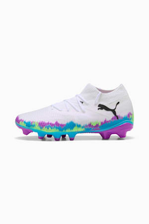 FUTURE 8 MATCH BRILLIANCE FG/AG Football Boots Women, PUMA White-Fizzy Apple-Bright Aqua-Pure Magenta, extralarge-GBR