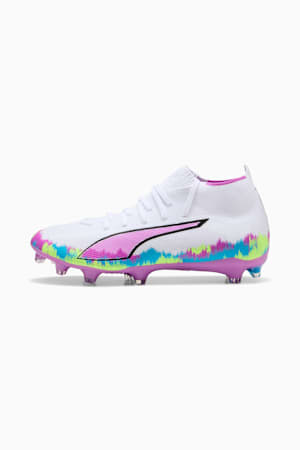 ULTRA 6 MATCH+ BRILLIANCE FG/AG Football Boots Women, PUMA White-Fizzy Apple-Bright Aqua-Pure Magenta, extralarge-GBR
