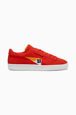 BMW M Motorsport Suede Calder Sneakers, Pop Red-Sport Yellow-Cool Cobalt, extralarge-GBR