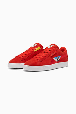 BMW M Motorsport Suede Calder Sneakers, Pop Red-Sport Yellow-Cool Cobalt, extralarge-GBR