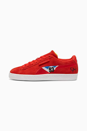 BMW M Motorsport Suede Calder Sneakers, Pop Red-Sport Yellow-Cool Cobalt, extralarge-GBR