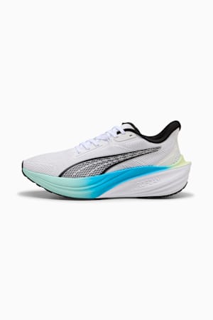 Darter Pro Running Shoes, PUMA White-PUMA Black-Mint Melt-Speed Blue, extralarge-GBR
