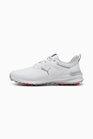 IGNITE Innovate Leather Golf Shoes Men, PUMA White-Ash Gray, extralarge-GBR