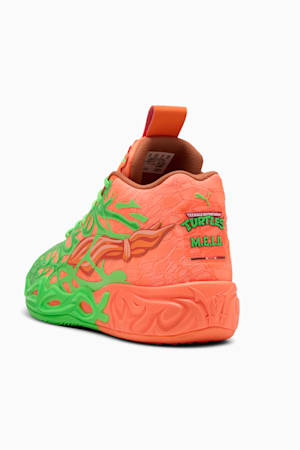 PUMA HOOPS x TMNT MB.04 LM Basketball Shoes Unisex, Fluro Green Pes-PUMA Green-Bright Aqua-Orange Glow, extralarge-GBR