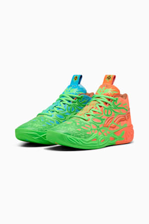 PUMA HOOPS x TMNT MB.04 LM Basketball Shoes Unisex, Fluro Green Pes-PUMA Green-Bright Aqua-Orange Glow, extralarge-GBR