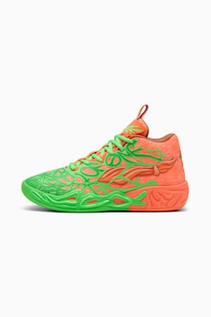 PUMA HOOPS x TMNT MB.04 LM Basketball Shoes Unisex, Fluro Green Pes-PUMA Green-Bright Aqua-Orange Glow, extralarge-GBR