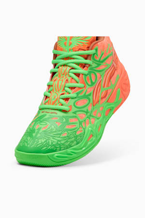 PUMA HOOPS x TMNT MB.04 LM Basketball Shoes Unisex, Fluro Green Pes-PUMA Green-Bright Aqua-Orange Glow, extralarge-GBR