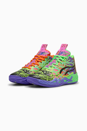 MB.04 Be You Basketball Shoes Unisex, PUMA Black-Electric Peppermint-Fluro Green Pes, extralarge-GBR