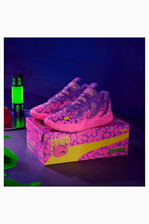 PUMA HOOPS x TMNT MB.03 Lo Krang Basketball Shoes Unisex, Ultra Violet-Fast Pink-Speed Yellow, extralarge-GBR