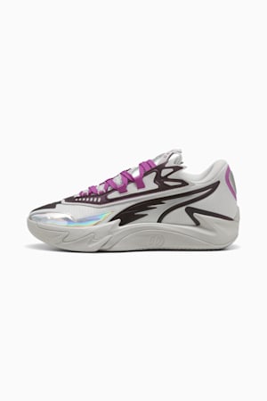 Scoot Zeros II Sterling Basketball Shoes Unisex, Feather Gray-Wild Berry, extralarge-GBR