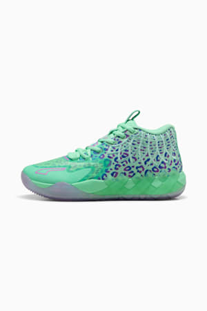 MB.01 Alien Safari Basketball Shoes Unisex, Green Glimmer-Pure Magenta-Hyperlink Blue, extralarge-GBR