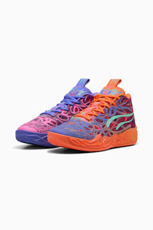 MB.04 Creativity Basketball Shoes Unisex, Dark Amethyst-Orange Glow-Poison Pink-Electric Peppermint, extralarge-GBR