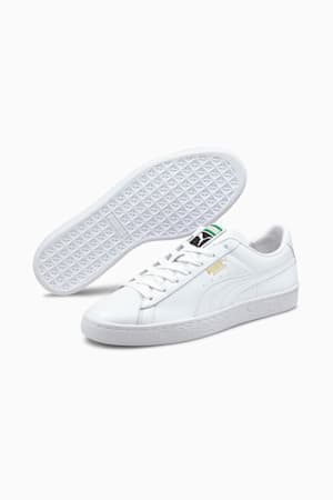 Puma white leather tennis shoes online