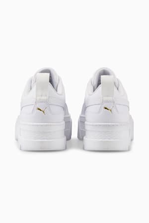Mayze Leather Youth Trainers, Puma White-Puma Team Gold, extralarge-GBR