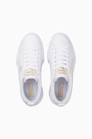 Mayze Leather Youth Trainers, Puma White-Puma Team Gold, extralarge-GBR