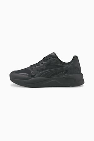 Black puma leather trainers sale