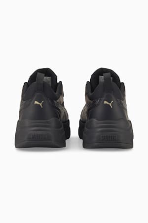 Puma black leather trainers sales
