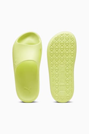 Lime green puma slides best sale