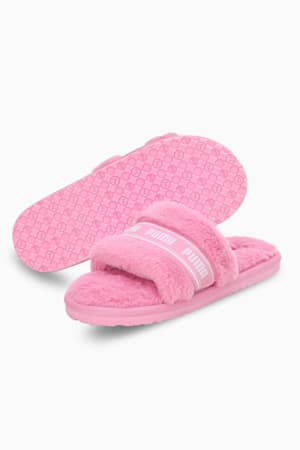 Fluff Youth Slippers, Lilac Chiffon-PUMA White, extralarge-GBR