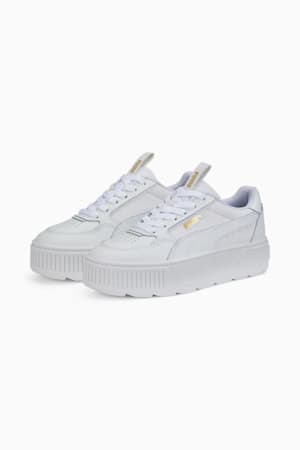White puma platform trainers top