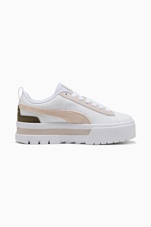 Mayze Mix Women's Sneakers, PUMA White-Alpine Snow-Loden Green, extralarge-GBR