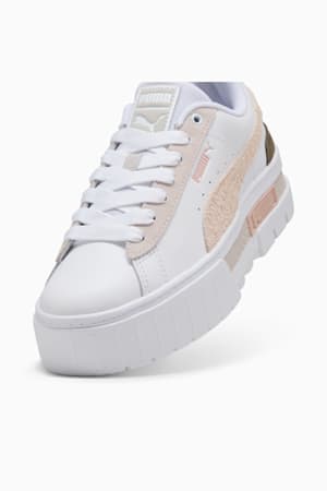 Mayze Mix Women's Sneakers, PUMA White-Alpine Snow-Loden Green, extralarge-GBR