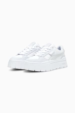 Mayze Stack Luxe Sneakers Women, PUMA White-Silver Mist, extralarge-GBR