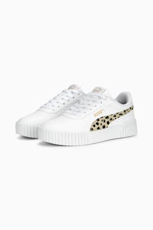 Carina 2.0 Animal Sneakers Youth, PUMA White-Granola-PUMA Black-PUMA Gold, extralarge-GBR