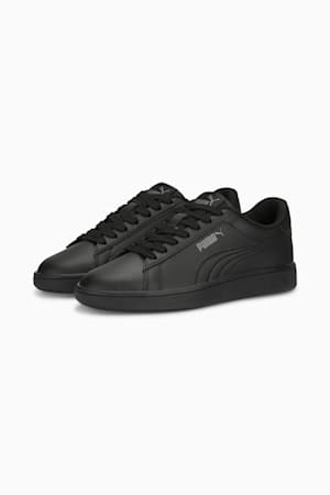 Smash 3.0 Leather Sneakers Youth, PUMA Black-Shadow Gray, extralarge-GBR