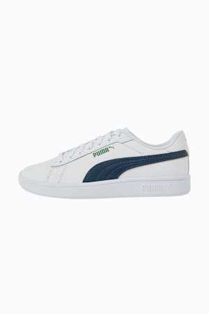 Smash 3.0 Leather Sneakers Youth, PUMA White-Dark Night-Vine, extralarge-GBR