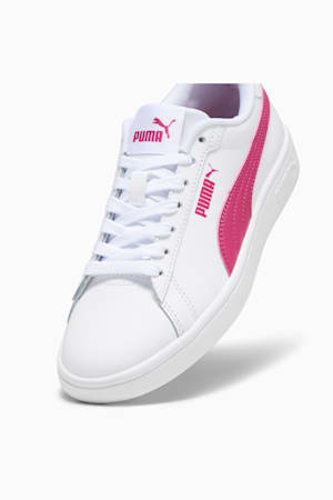 Smash 3.0 Leather Sneakers Youth, PUMA White-Pinktastic, extralarge-GBR