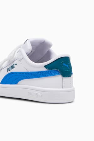 Smash 3.0 Leather V Sneakers Baby, PUMA White-Hyperlink Blue-Cold Green, extralarge-GBR