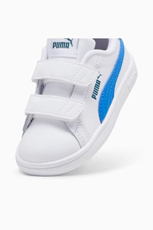 Smash 3.0 Leather V Sneakers Baby, PUMA White-Hyperlink Blue-Cold Green, extralarge-GBR