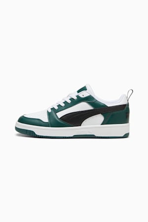 Rebound V6 Low Sneakers, PUMA White-PUMA Black-Dark Myrtle, extralarge-GBR