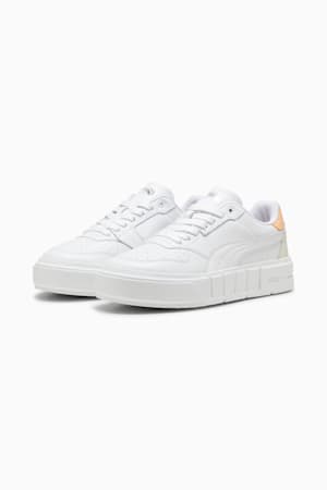 PUMA Cali Court Leather Women's Sneakers, PUMA White-Peach Fizz, extralarge-GBR