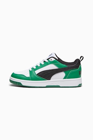 Rebound V6 Lo Youth Sneakers, PUMA White-PUMA Black-Archive Green, extralarge-GBR
