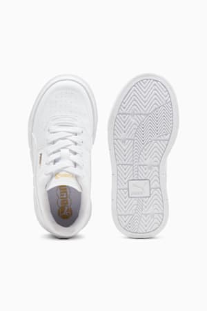 PUMA Cali Court Kids' Leather Sneakers, PUMA White-PUMA Gold, extralarge-GBR