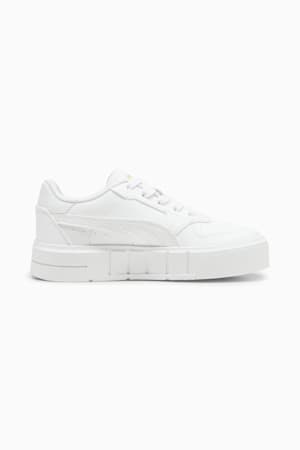 PUMA Cali Court Kids' Leather Sneakers, PUMA White-PUMA Gold, extralarge-GBR