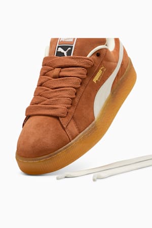 Suede XL Sneakers Unisex, Brandy-Warm White, extralarge-GBR