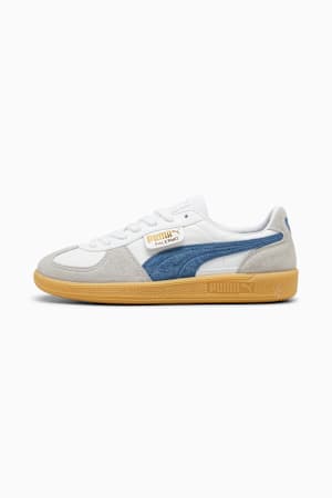 Palermo Leather Sneakers Unisex, PUMA White-Blue Horizon-Gum, extralarge-GBR