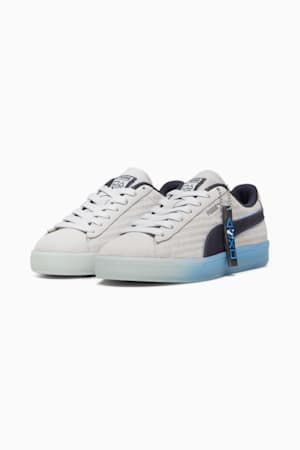 PUMA x PLAYSTATION Suede Youth Sneakers, Glacial Gray-New Navy, extralarge-GBR