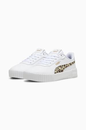 Carina 2.0 Animal Update Youth Sneakers, PUMA White-Putty-PUMA Gold, extralarge-GBR