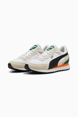 Road Rider Suede Sneakers, Warm White-PUMA Black, extralarge-GBR
