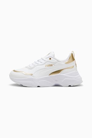 Cassia Rose Metallic Dream Sneakers Women, PUMA White-PUMA Gold-Matte Puma Gold, extralarge-GBR
