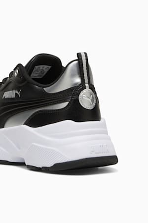 Cassia Rose Metallic Dream Sneakers Women, PUMA Black-PUMA Silver-Matte Silver-PUMA White, extralarge-GBR