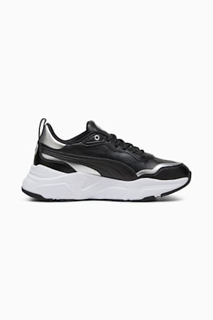 Cassia Rose Metallic Dream Sneakers Women, PUMA Black-PUMA Silver-Matte Silver-PUMA White, extralarge-GBR