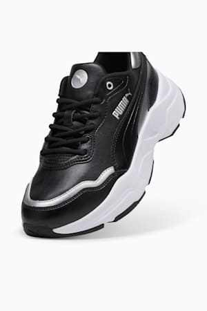 Cassia Rose Metallic Dream Sneakers Women, PUMA Black-PUMA Silver-Matte Silver-PUMA White, extralarge-GBR