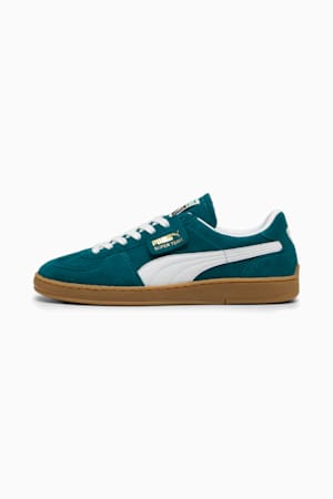Super Team Suede Sneakers Unisex, Cold Green-PUMA White, extralarge-GBR