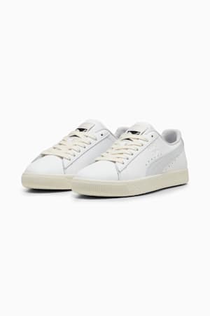 Clyde Leather Sneakers Unisex, PUMA White-Silver Mist-Frosted Ivory, extralarge-GBR